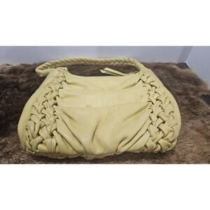 ELLIOT LUCCA Yellow Leather HOBO Hand Bag Small Spot On Front